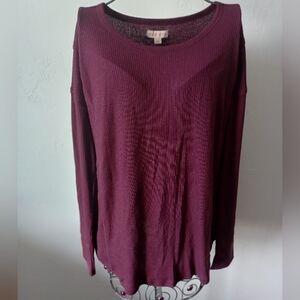NWT Knox Rose Long Sleeve Ribbed Knit Top